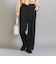 【WEB限定 Wardrobe DAILY MINIMAL】ダブルクロス タックワイドストレートパンツ -ウォッシャブル-