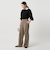 【WEB限定 Wardrobe DAILY MINIMAL】ダブルクロス タックワイドストレートパンツ -ウォッシャブル-
