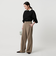 【WEB限定 Wardrobe DAILY MINIMAL】ダブルクロス タックワイドストレートパンツ -ウォッシャブル-
