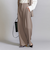 【WEB限定 Wardrobe DAILY MINIMAL】ダブルクロス タックワイドストレートパンツ -ウォッシャブル-