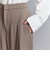 【WEB限定 Wardrobe DAILY MINIMAL】ダブルクロス タックワイドストレートパンツ -ウォッシャブル-