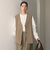 【WEB限定 Wardrobe DAILY MINIMAL】ダブルクロス リボンベルトジレ ウォッシャブル
