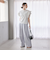 コットンナイロン ワイドタックパンツ -ウォッシャブル-