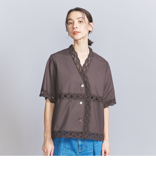 【新品】バテンレースショートスリーブシャツ　ユナイテッドアローズ BEAUTY＆YOUTH UNITED ARROWS ブラウス シャツ バテンレース