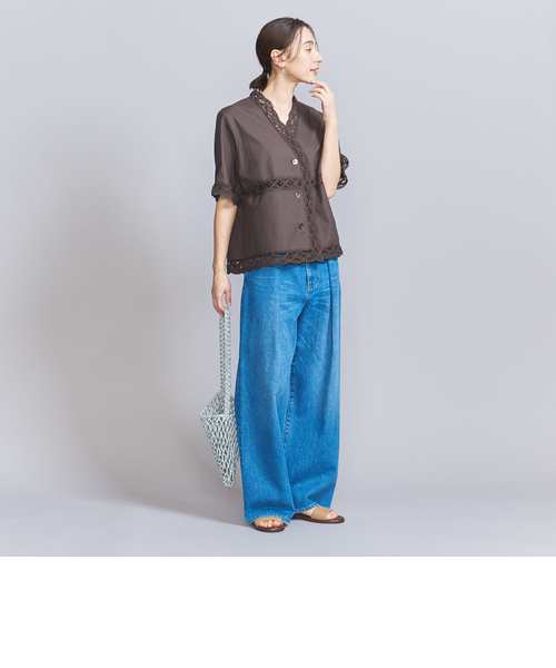 【新品】バテンレースショートスリーブシャツ　ユナイテッドアローズ BEAUTY＆YOUTH UNITED ARROWS ブラウス シャツ バテンレース