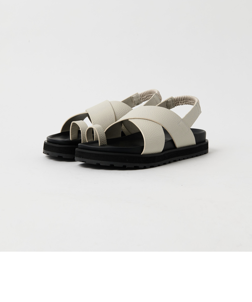 【美品】UNITED ARROWS オフホワイト クロスストラップサンダル BEAUTY＆YOUTH UNITED ARROWS サンダル ビッグクロス バック