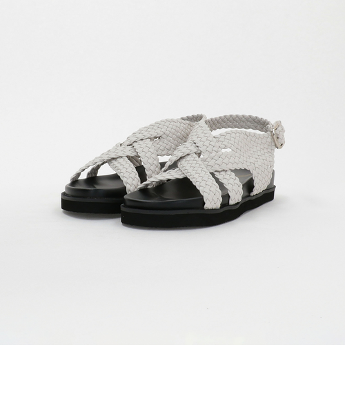 美品　BEAUTY & YOUTH レザーライクメッシュ　クロスサンダル　箱あり BEAUTY＆YOUTH UNITED ARROWS サンダル レザーライクメッシュ