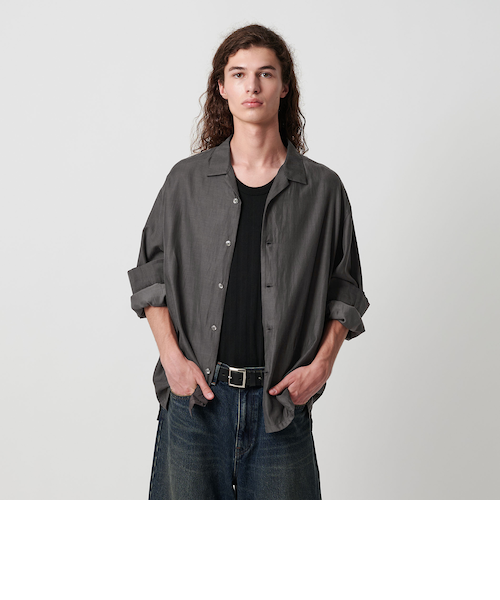 キュプラ コットン オープンカラー シャツ｜ビューティー＆ユース