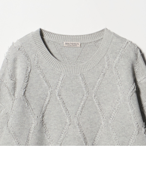 フリンジ パターン クルーネック ニット｜ビューティー＆ユース
