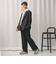 ポリエステルブレンド バックゴムストレートパンツ