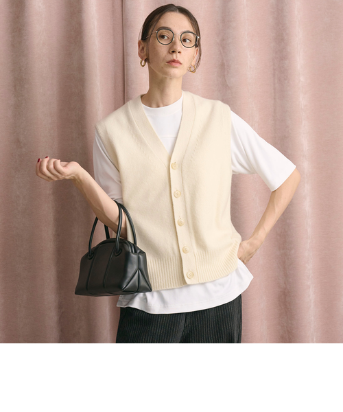 ウールカシミヤブレンド アクア ニットベスト｜ビューティー