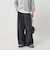 毛ポリエステルブレンド ワイドタックパンツ
