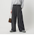 毛ポリエステルブレンド ワイドタックパンツ