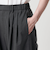 毛ポリエステルブレンド ワイドタックパンツ