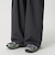 毛ポリエステルブレンド ワイドタックパンツ