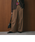 毛ポリエステルブレンド ワイドタックパンツ