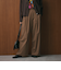 毛ポリエステルブレンド ワイドタックパンツ