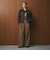 毛ポリエステルブレンド ワイドタックパンツ