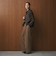 毛ポリエステルブレンド ワイドタックパンツ