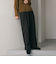 毛ポリエステルブレンド ワイドタックパンツ