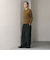 毛ポリエステルブレンド ワイドタックパンツ