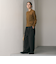 毛ポリエステルブレンド ワイドタックパンツ