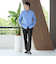 【WEB限定 WARDROBE SMART】LANATEC シャンブレー ノープリーツ パンツ
