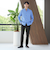 【WEB限定 WARDROBE SMART】LANATEC シャンブレー ノープリーツ パンツ