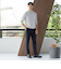 【WEB限定 WARDROBE SMART】LANATEC シャンブレー ノープリーツ パンツ