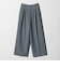 【WEB限定 Wardrobe DAILY MINIMAL】ウールライク ランダムタック ワイドパンツ ウォッシャブル