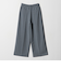 【WEB限定 Wardrobe DAILY MINIMAL】ウールライク ランダムタック ワイドパンツ ウォッシャブル
