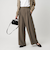 【WEB限定 Wardrobe DAILY MINIMAL】ウールライク ランダムタック ワイドパンツ ウォッシャブル