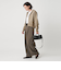 【WEB限定 Wardrobe DAILY MINIMAL】ウールライク ランダムタック ワイドパンツ ウォッシャブル