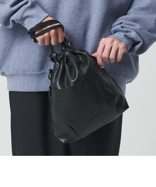 BAICYCLON＞レザーライク ドロー ストリング 巾着 バッグ