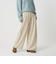 毛ポリエステルレーヨンブレンド ワイドタックパンツ
