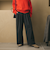 毛ポリエステルレーヨンブレンド ワイドタックパンツ