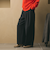 毛ポリエステルレーヨンブレンド ワイドタックパンツ