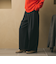 毛ポリエステルレーヨンブレンド ワイドタックパンツ