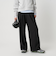 毛ポリエステルレーヨンブレンド ワイドタックパンツ