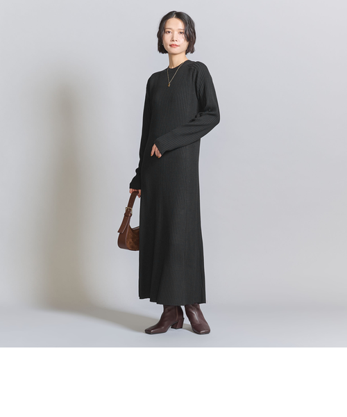 WEB限定 Wardrobe DAILY MINIMAL】リブニットフレアワンピース