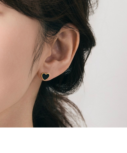 BAQLESS＞Amity Black Heart ピアス｜ビューティー＆ユース