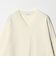 コットンブレンド Vネックニットプルオーバー ウォッシャブル