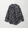 フラワープリント バンドカラーシャツ ウォッシャブル