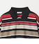 マルチ ボーダー ロング スリーブ ポロカラー カットソー