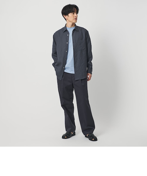 【BLACK】ライト リネンタッチ レギュラー シャツ FORM TAPERD型 UNITED ARROWS LTD. OUTLET｜ライト リネンタッチ レギュラー シャツ