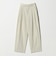 麻ブレンド バックゴム タック ワイドパンツ