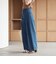 コットン サイドベルト ワイドパンツ