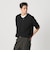 KNITEE クリンプコットン Vネック ニット Tシャツ ウォッシャブル