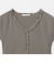 コットン リブ フリル キャップスリーブ カットソー