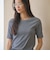 シャーリング コンパクト ボーダー Tシャツ